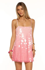 Sansone Pink Ombre Sequin Mini Dress