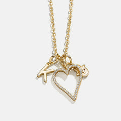 Heart Cluster Charm - Heart Pave Outline