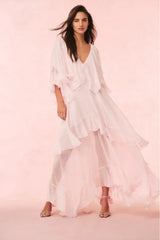Collia Silk Maxi Dress - Pale Pink