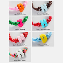 Knotty Enamel Initial Custom Bracelet - Green/Pink Single Letter