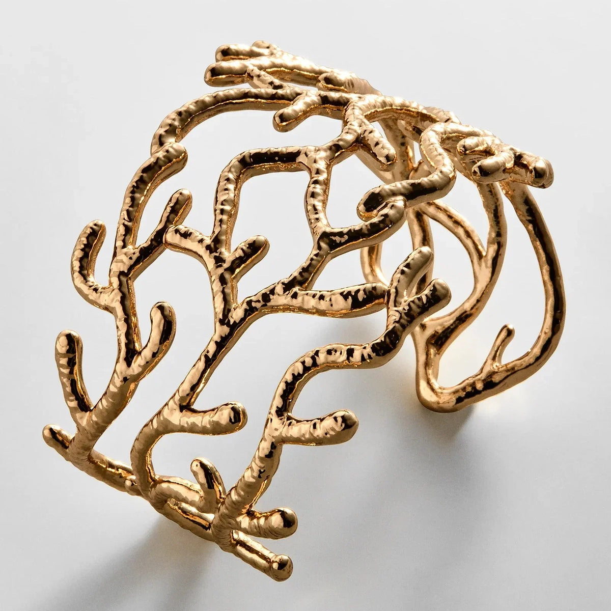Gold Coral Cuff Bracelet - Gold