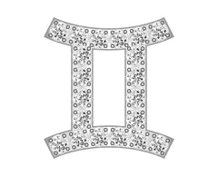 Gemini  Zodiac Icon - Pavé Silver