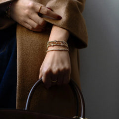 Gold/Pavé Repeating Initial Pisa Bracelet - E