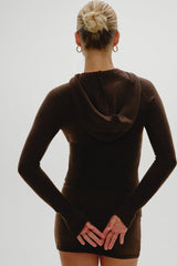 Hazel Knit Hoodie - Chocolate Brown