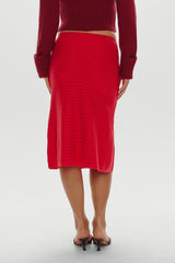Magnolia Knit Midi Skirt - Cranberry
