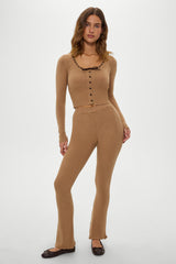 x BELLA HADID Texas Knit Cardigan - Caramel
