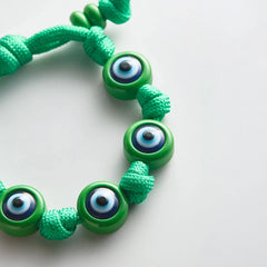 Knotty Good Eye Cord Bracelet  - Bright Green
