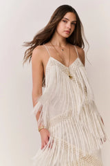 Delphi Fringe Lace Gown
