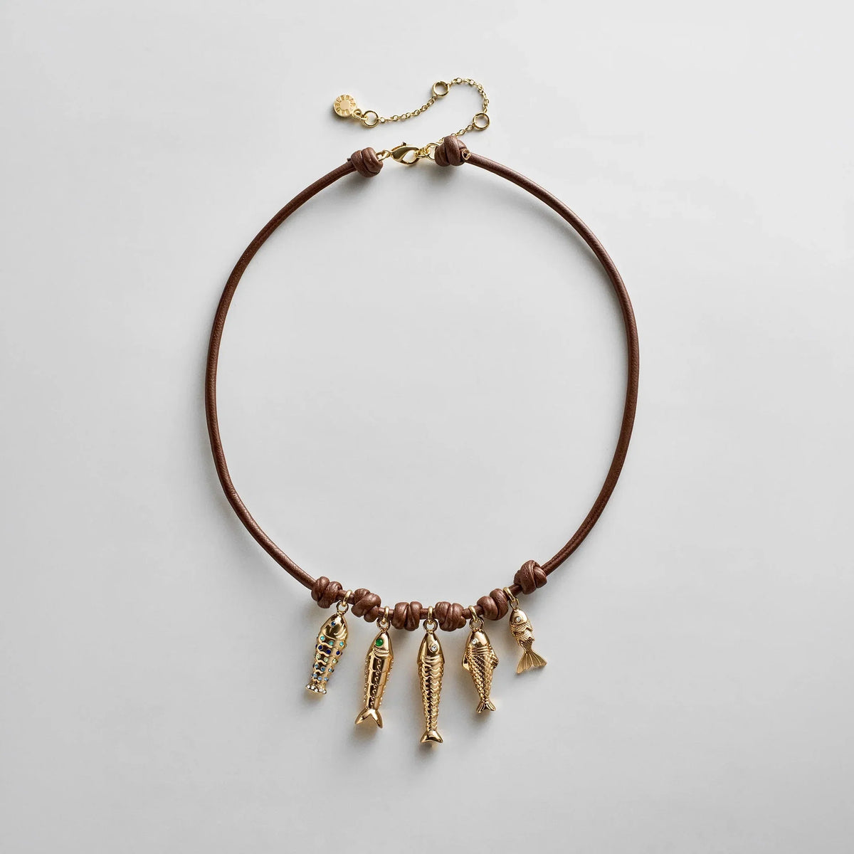 High Tide Fish Collar Necklace - Brown