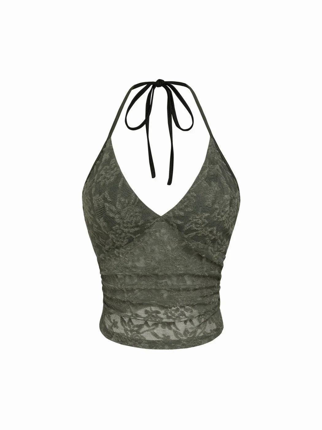 Lace Halter Neckline Floral Cami Top