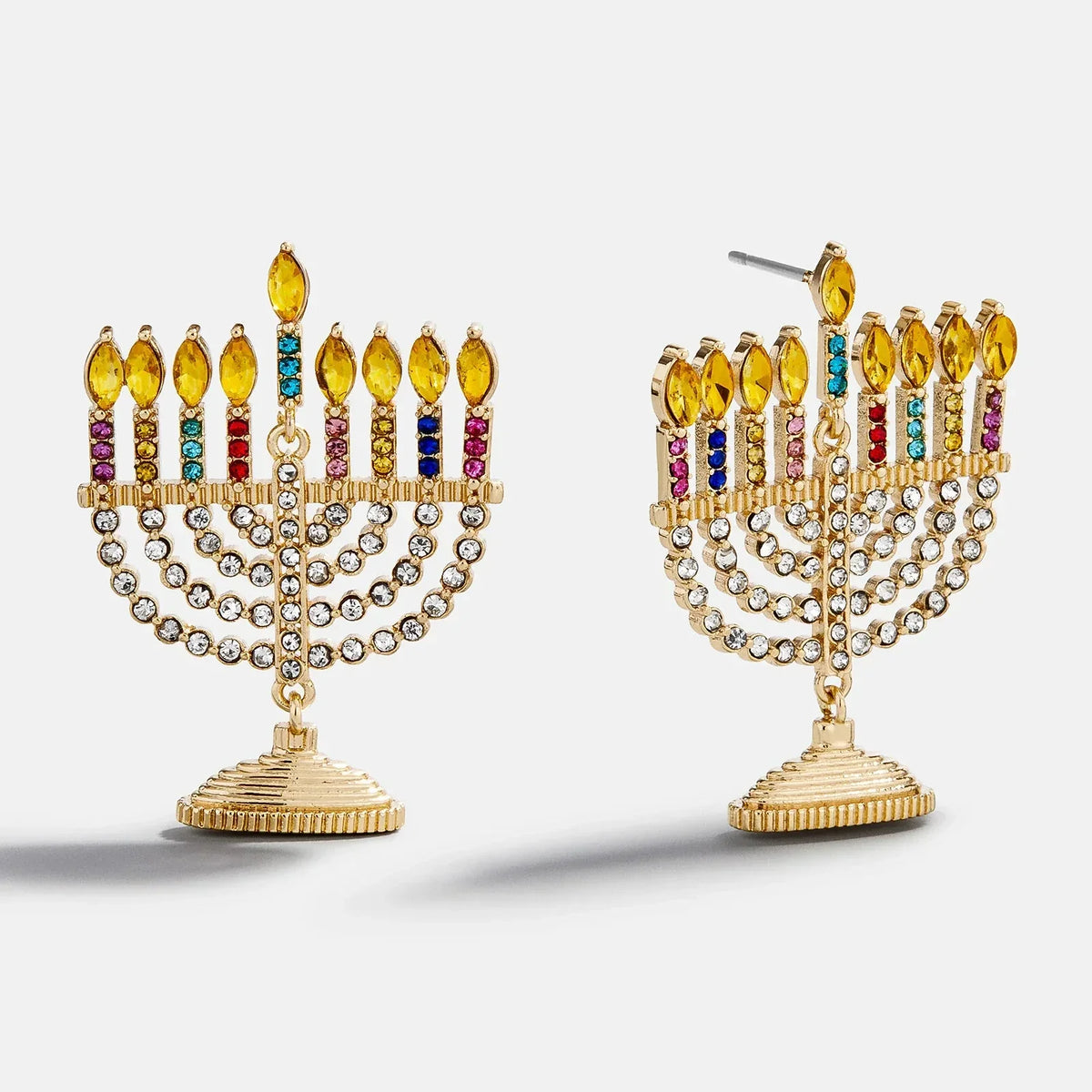Glow Big Menorah Statement Earrings - Menorah