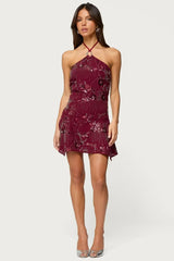 Adria Bead & Sequin Mini Dress