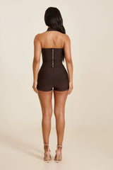 The Natalia Halter Neck Top in Brown