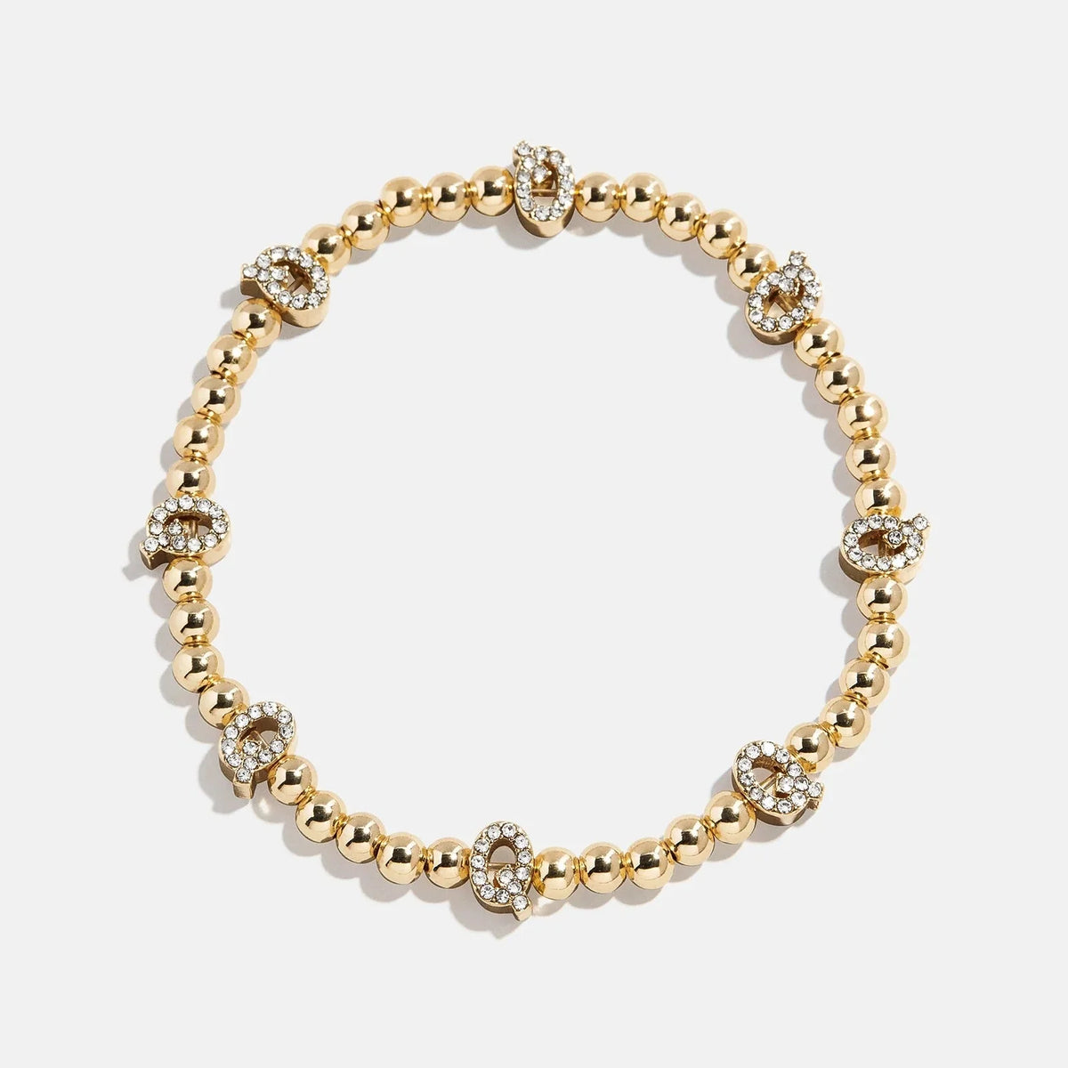 Gold/Pavé Repeating Initial Pisa Bracelet - Q