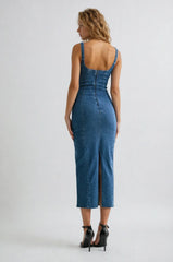 Blanche Seamed Denim Dress