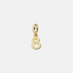 Gold Number Cluster Charm - 8