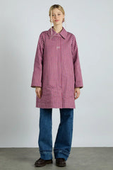 Mercedes Bow Reversible Trench - Gingham & Ecru