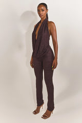 The Leia Top in Brown Lace