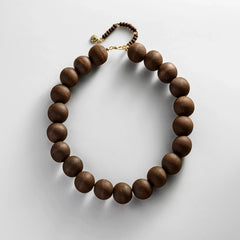 Jane Beaded Necklace - Wood