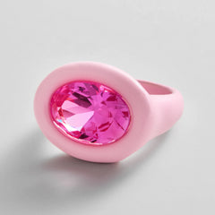 Joy Pop Cubic Zirconia Ring - Fuschia/Light Pink