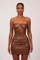 The Laced Leather Mini in Brown