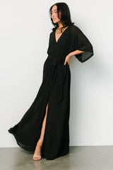 Kia Kimono Maxi Dress | Black