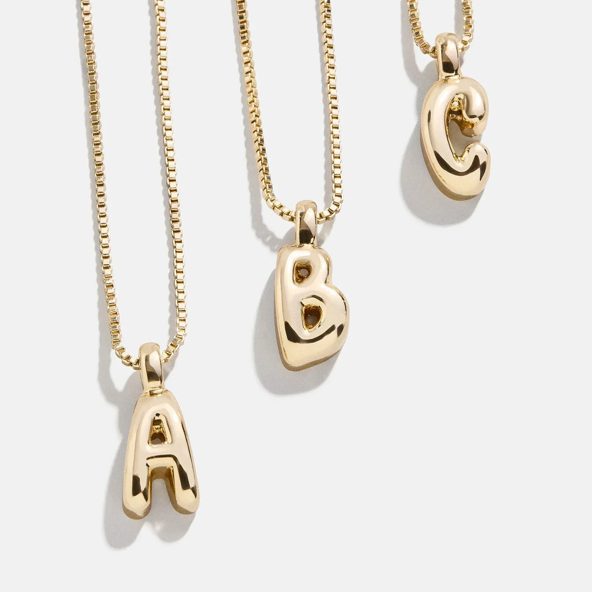 Gwen Mini Bubble Initial Necklace - Gold