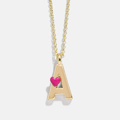 Kids' Heart Initial Necklace - Gold