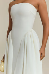 The Felicity Bandeau Maxi Dress in Cream
