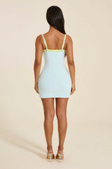 The Aida Mini Dress in Baby Blue