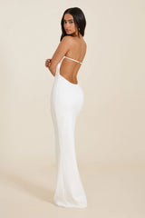 The Darlene Strapless Maxi Dress in White