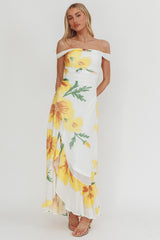 Moonlit Off Shoulder Maxi Dress Yellow